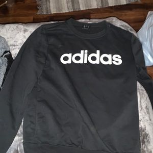 Black adidas thin crew neck